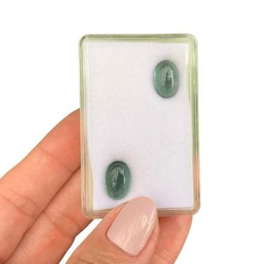 Imagem de Turmalina Azulada Oval Cabochão Par 9,19ct - SP GEMAS
