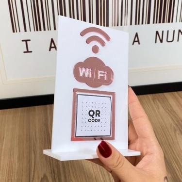 Imagem de Placa QrCode de WiFi De Mesa ou Balcão com base de Acrílico - Acrihome