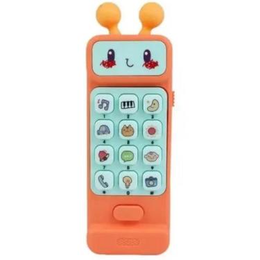 Imagem de Baby Phone Robo Laranja com Som e Mordedor - Polibrinq Bb035