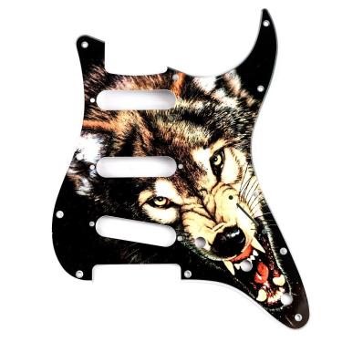 Imagem de Escudo para Guitarra Am Strat SSS Lobo do Ártico 11 Furos 2,3mm Acrílico Spirit 100-WF