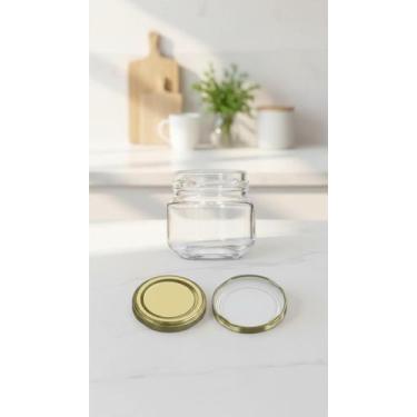Imagem de Kit 10 Potes de Vidro 120ml com Tampa Dourada - Congratulations Store