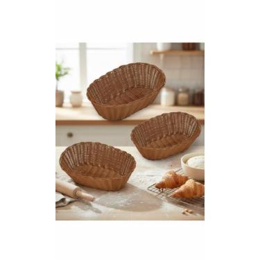 Imagem de Kit 10 Mini Cestas Ovais P/ Pães e Frutas 18cm - Congratulations Store