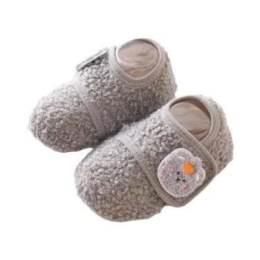 Imagem de Meias Antiderrapantes De Inverno Para Bebês Com Forro De Fleece E Sola