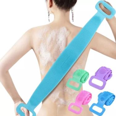 Imagem de Escova De Banho Faixa Silicone Costas Esponja Bucha Esfoliar - Alluy S
