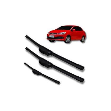 Imagem de Palheta Limpador Parabrisa Chery Celer Kit 3 Peças Preto Preto - notar