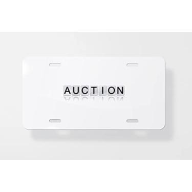 Imagem de Capa para placa de licença com tema e conceito de letras de azulejo isoladas Leilão - Capa para placa de carro - Capa para moldura da placa de carro 15 x 30 cm