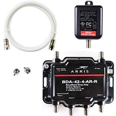 Imagem de Cabo de 4 portas Arris, Modem, TV, OTA, Satellite HDTV Amplificador Divisor de sinal Booster com Retorno ativo e Pacote de Cabo Coaxial - Cabos TVamps