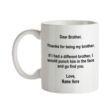 Imagem de Caneca personalizada Dear Brother - Presentes personalizados para irmão - Ideia personalizada para presentes de aniversário do irmão - Caneca de café 325 ml