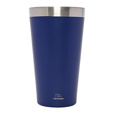 Imagem de Mimo Style Copo Térmico Azul Para Cerveja 470Ml, Feito Inteiramente em Aço Inoxidável e Parede Dupla. Mantém sua Bebida Gelada ou Quente Por Até 4 Horas. Resistente, Durável e Ecológico