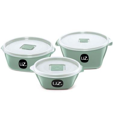 Imagem de Kit Potes Premium Multiuso 3 Peças Verde Menta