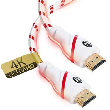 Imagem de Cabos Ultra Clarity HDMI trançados pais, Branco, 3 feet (2-pack)