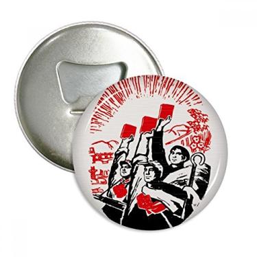 Imagem de Emblema multifuncional com ímã de geladeira, soldado camponês, soldado de água, abridor de garrafas