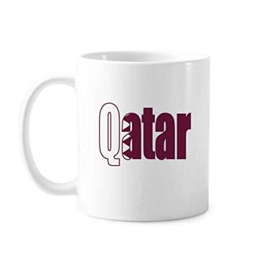 Imagem de Caneca com nome da bandeira do país do Qatar cerâmica xícara de porcelana de café louça