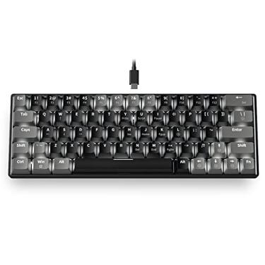 Imagem de Mini teclado mecânico de jogos, 64key com fio swirpable anti-ghosting Light Plug & Play Teclado ergonômico black/grey-blue switch