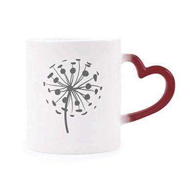 Imagem de Flores dente-de-leão planta planta sensível ao calor caneca vermelha muda de cor grés copo