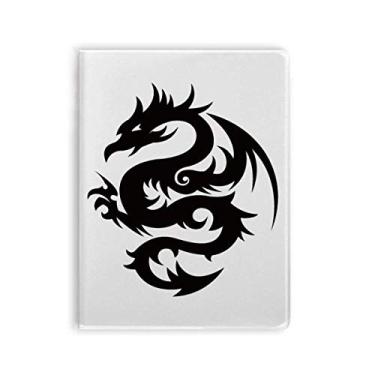 Imagem de Caderno com silhueta de flor de dragão e arte em grão Diário capa macia Diário