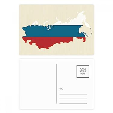 Imagem de Mapa da Rússia com ilustração nacional falg conjunto de cartão postal aniversário cartão de agradecimento