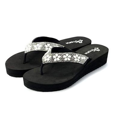 Imagem de Nova Utopia sandália feminina casual de verão anabela, Nf12 Silverblack, 10