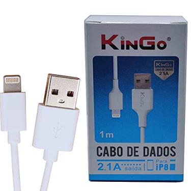 Imagem de Cabo Carregador e dados para Iphone 5 6 7 8 Original kingo 2.1a 1 m branco