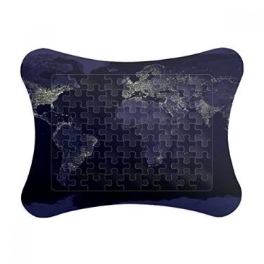 Imagem de Mystery Space Planet Earth Moldura de quebra-cabeça com mapa aéreo