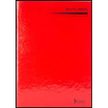 Imagem de Kit de Caderno para Caligrafia, Capa Dura, Brochura 1/4, Liso Vermelho, 48 Folhas, Pauta Verde, Tamoio, Pacote com 5 Unidades