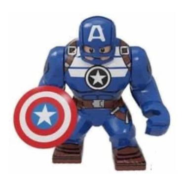 Imagem de Boneco Grande Blocos Montar Capitão América Big Vingadores