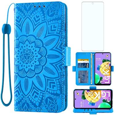 Imagem de Asuwish Capa de telefone para LG K52/K62/K42/K53/Q52 com protetor de tela de vidro temperado e carteira de couro floral capa flip suporte para cartão de crédito acessórios de celular K 52 42 62 5G 4G