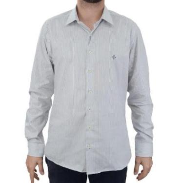 Imagem de Camisa Masculina Dudalina ML Slim Listra Cinza Claro - 530427-Masculino