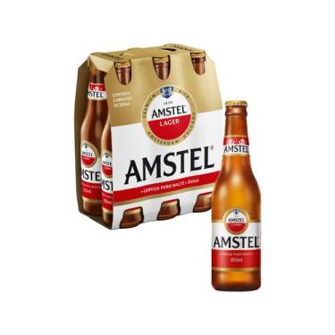 Imagem de Cerveja Amstel Lager Puro Malte 6 Unidades  - Long Neck 355ml