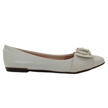 Imagem de Sapatilha Feminina Moleca 5301.376 Verniz Branco Off