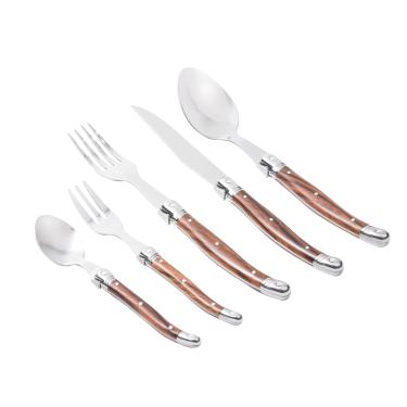 Imagem de Faqueiro 30 Peças em Inox Laguiole Kenya Marrom