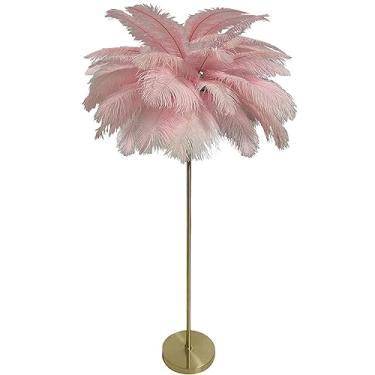 Imagem de Luminária de piso LED de pena de 160 cm, glamourosa, contemporânea, transitória, escritório, quarto, sala de estar, sala de família, sala de jantar, ouro