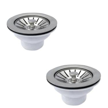 Imagem de FLVX HIDRO, KIT 2 VALVULAS AMERICANA PIAS CUBAS TANQUES 3 1/2 RALO INOX