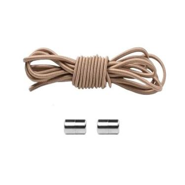 Imagem de No Tie Shoe Laces Shoes Round Shoelaces For Sneakers Rubber Elastic Laces Without Ties Kids Adult Shoe Lace Rubber Bands(Khaki)
