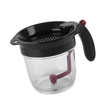 Imagem de WeiLaiKeQi Tigela de sopa separadora de gordura, reabasteça facilmente recipiente de óleo alimentar, filtros de óleo de aço inoxidável com copo de medição de