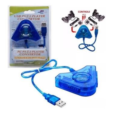 Imagem de Adaptador Conversor 2 Entradas Controle Ps1 Ps2 Ps3 Para Usb 2.0 - B-M