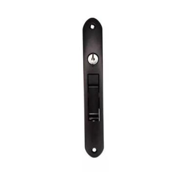 Imagem de Fecho Concha Preto 158mm com Chave e Trava Automática Alumiconte FEC10