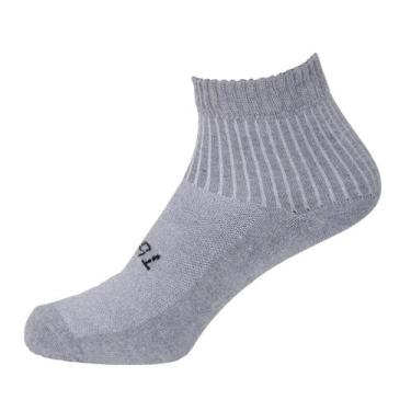 Imagem de Kit 03 Pares Meia Esportiva Cano Curto Tbl - T-SOCKS , 33 ao 37, Cinza