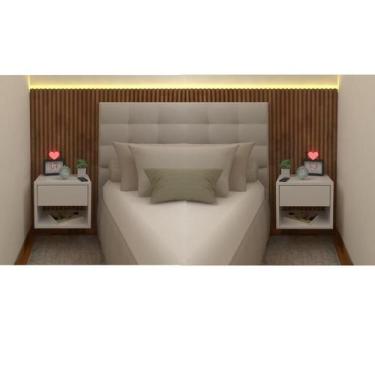 Imagem de PAR MESA CABECEIRA MDF 30cm COM GAVETA TELESCÓPICA 2CS30 - FJ DECOR