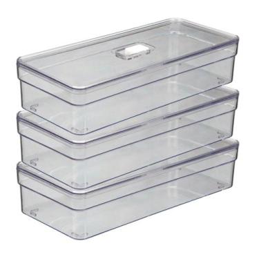 Imagem de Organizadores Retangular Grande Baixo Resistente Multiuso 3 UN - PLAST