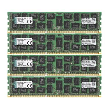 Imagem de Kingston Technology ValueRAM 64 GB Kit de 4 (módulos 4 x 16 GB) DDR3 de 1600 MHz (PC3-12800) ECC Reg CL11 DIMM DR x4 Memória de servidor KVR16R11D4K4/64