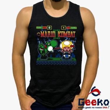 Imagem de Regata Mario Kombat 100% Algodão Super Mario Bros Mortal Kombat Geeko,