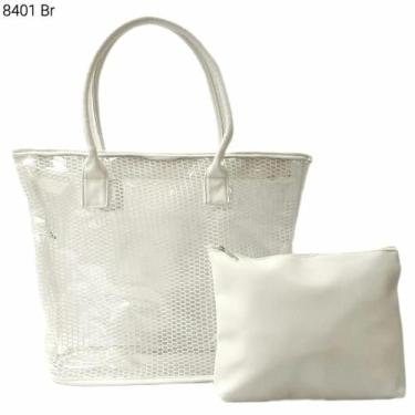 Imagem de Bolsa Sacola Transparente Praia Kit 2 pçs com Necessaire 8401 - H2 Bol