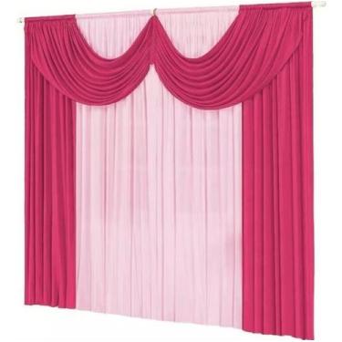 Imagem de Cortina Paris 3,00 x 2,80 com Bando Sala Quarto Porta Balcão Malha Gel