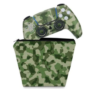 Imagem de Capa Case e Skin Compatível PS5 Controle - Camuflado Verde - Pop Arte 