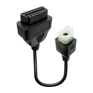 Imagem de AUGREX Cabo de diagnóstico adaptador Obd2 de 4 pinos para 16 pinos adequado para motocicleta Kawasaki Z250 Z650 Z1000 ER6N EX650F Ninja400 e programação ECU, funciona com leitor de código ELM327 Obdii