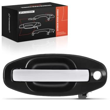 Imagem de A-Premium Maçaneta externa do lado do passageiro dianteiro direito compatível com Hyundai Santa Fe 2001 2002 2003 2004 2005 2006, caixa preta com alavanca cromada, substituição # 8266026010