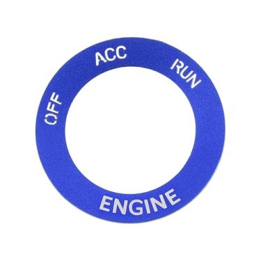 Imagem de VekAuto Adesivo de acabamento interior da tampa do botão de ignição para Dodge Challenger Charger 2015-2024 liga de alumínio azul acessórios automotivos