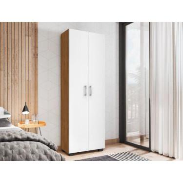 Imagem de Estante Livreiro 5 Prateleiras Cor Freijó Com Portas Grandes - Móveis 