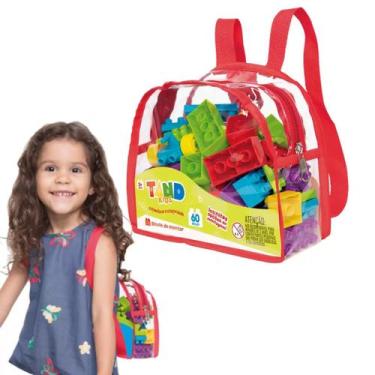 Imagem de Blocos de montar tand 60 peças grandes mochilinha - TOYSTER